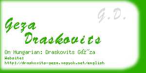 geza draskovits business card